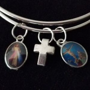 Biblical Art Silver Slide Charm Bracelet